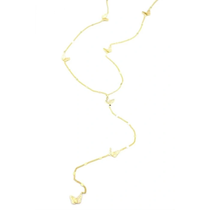 Kelebek Y Kolye - Altın