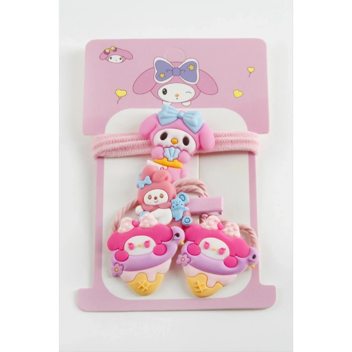 Kız Çocuk Pens Lastikli Toka 4 Adet