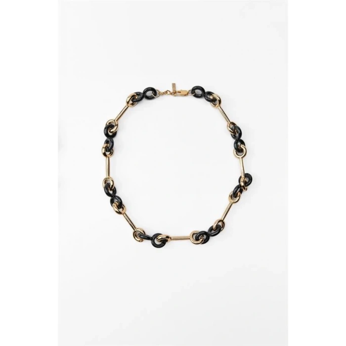 Kontrast Zincir Kolye - Siyah