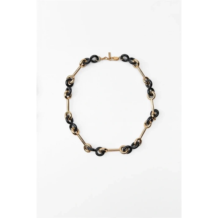 Kontrast Zincir Kolye - Siyah