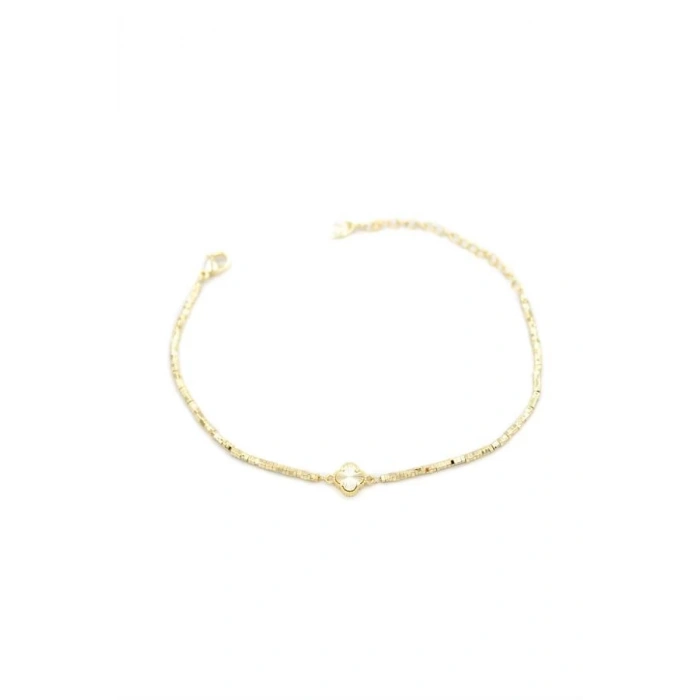 Küp Boncuk Yonca Bileklik - Altın