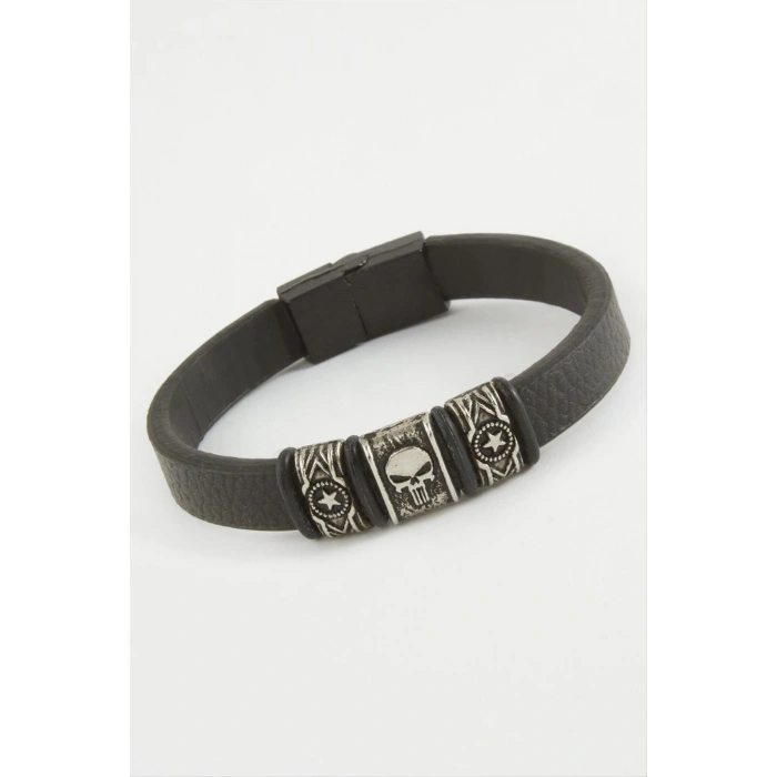 Kuru Kafa Kaliteli Mıknatıslı Suni Deri Bileklik