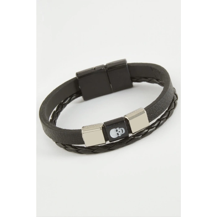 Kuru Kafa Kaliteli Mıknatıslı Suni Deri Bileklik