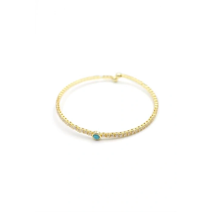 Mavi Boncuk Dorika Bilezik - Altın