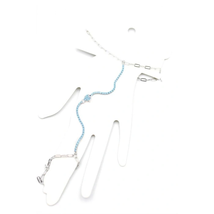 Mavi Taşlı Balık Şahmeran - Gümüş