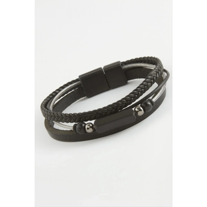 Mıknatıslı Orjinal Deri Bileklik