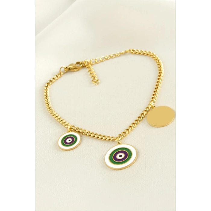 Nazar Taşlı Lüks Çelik Bileklik