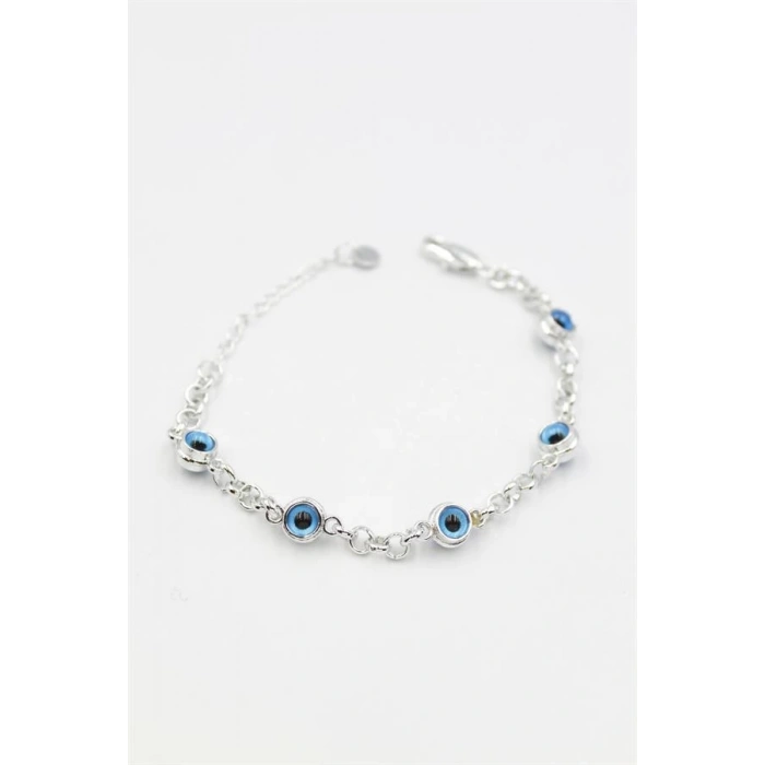 Nazarlı Zincir Bileklik - Gümüş