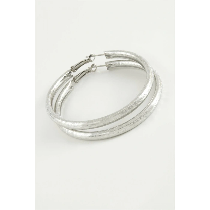 Noktalı Boru Halka Küpe 4,5 cm