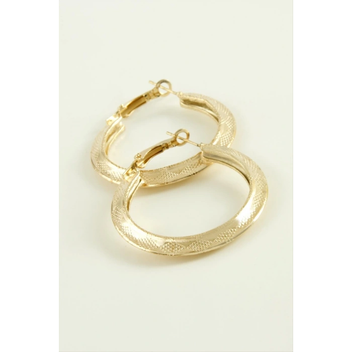 Noktalı Halka Küpe 4 cm