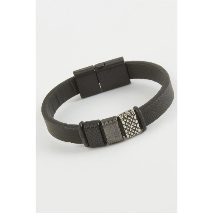 Noktalı Kaliteli Mıknatıslı Suni Deri Bileklik