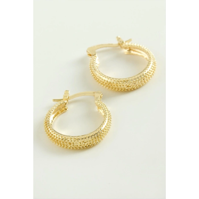 Noktalı Kilitli Halka Küpe