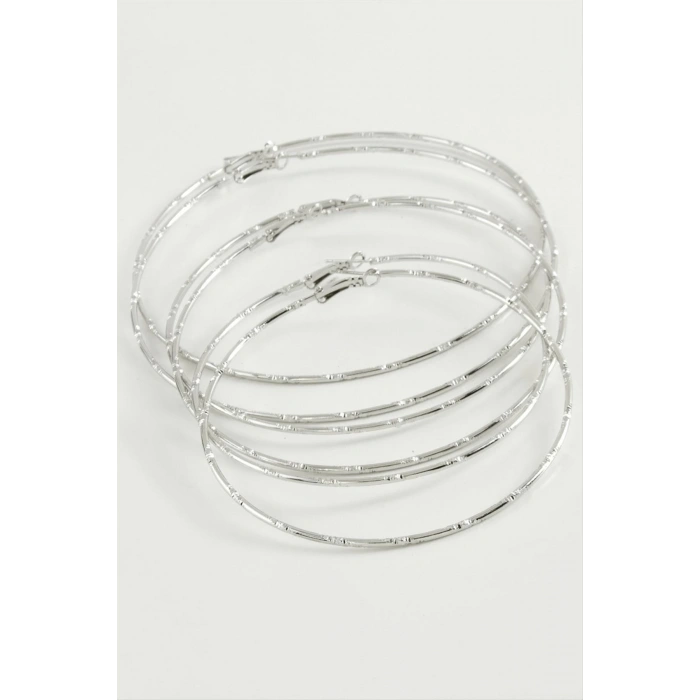 Noktalı Metal Halka Küpe 6 Adet