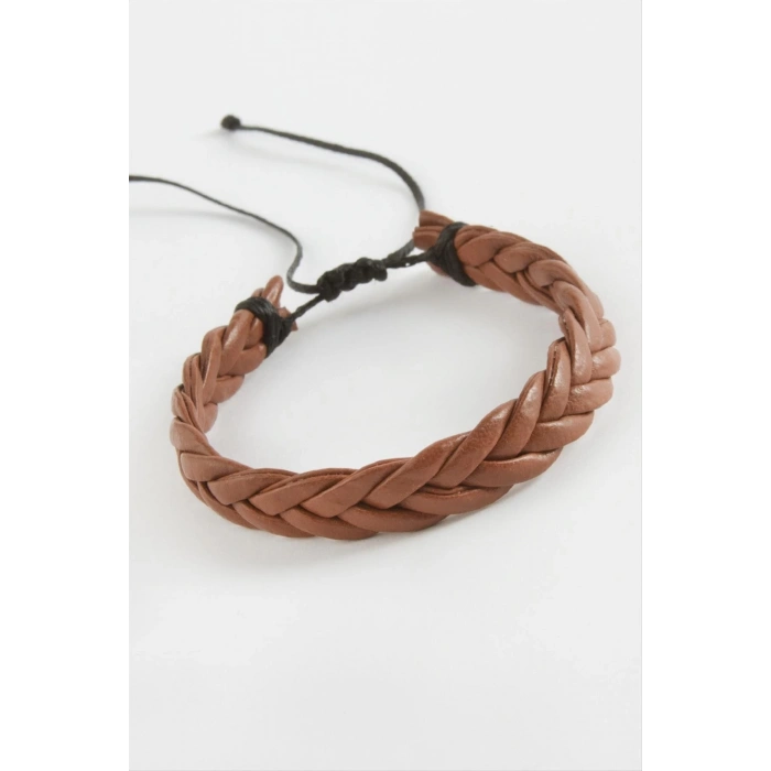 Örgülü Vinlex Deri Bileklik