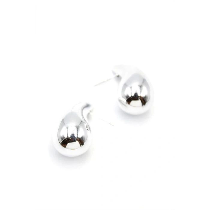 Orta Boy Damla Küpe - Gümüş