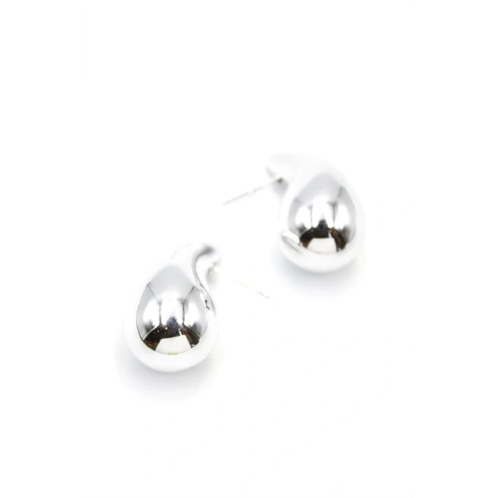 Orta Boy Damla Küpe - Gümüş