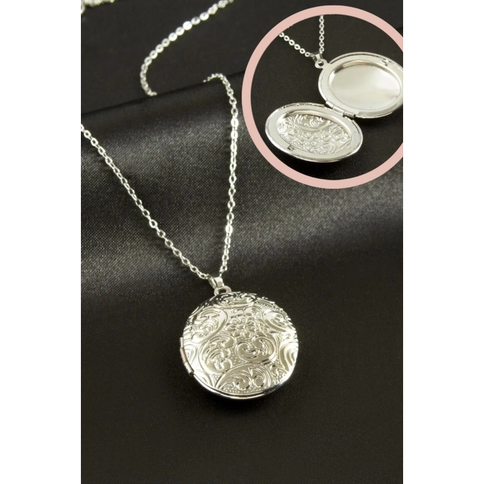 Oval Kapaklı Çelik Kolye