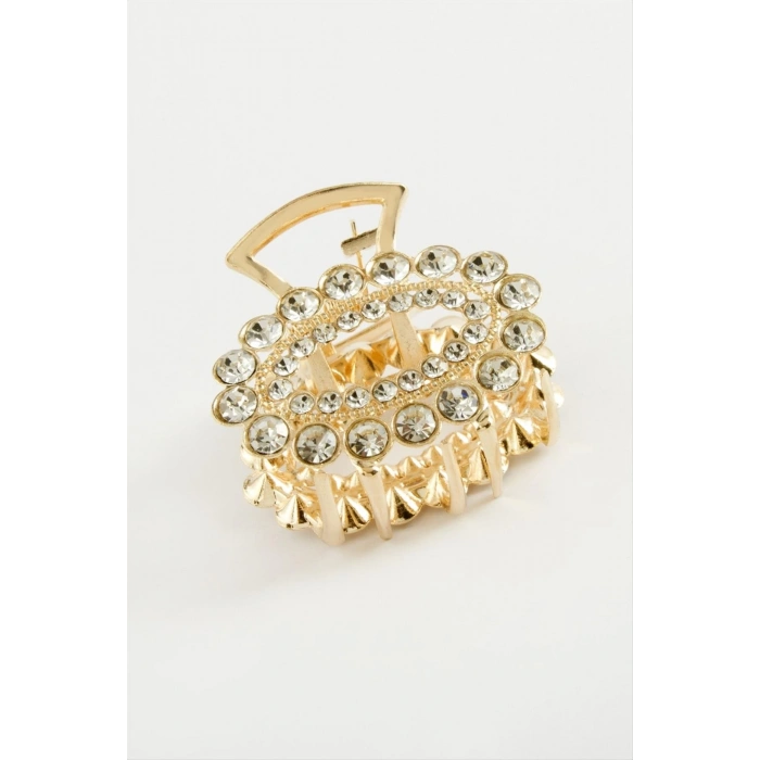 Oval Taşlı Metal Mandal Toka 4,5 cm