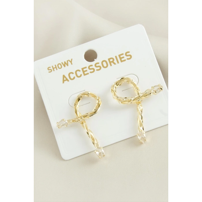 Oval Yeni Sezon Damla Taşlı Küpe