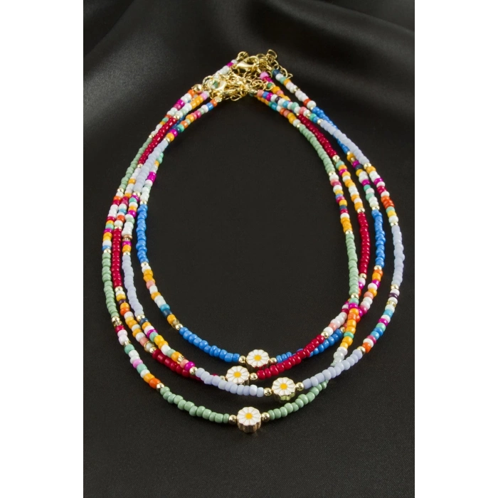 Papatya Kum Boncuk Kolye