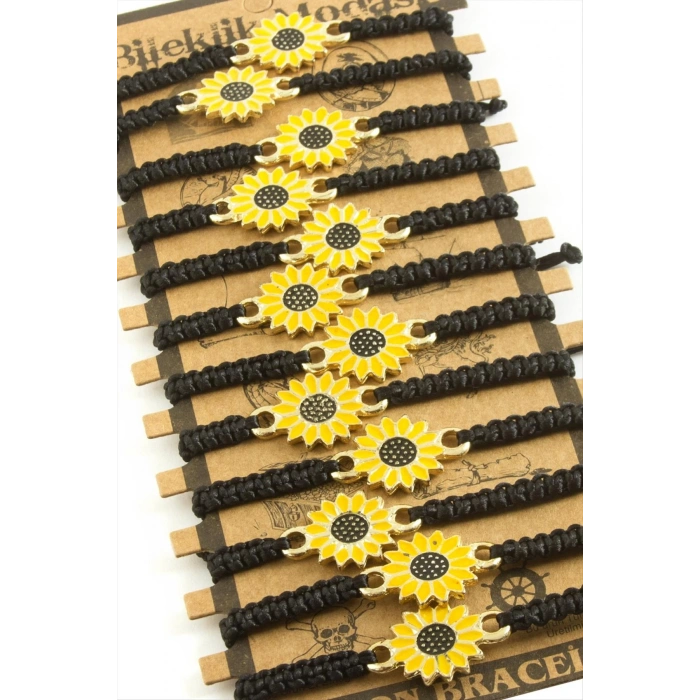 Papatya Makrome Örgülü Bileklik