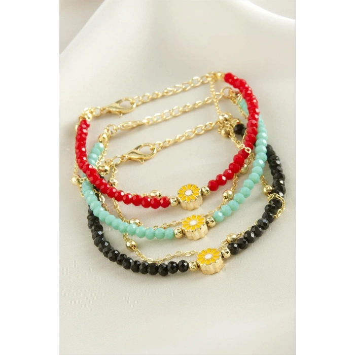 Papatya Zincir Kristal Bileklik