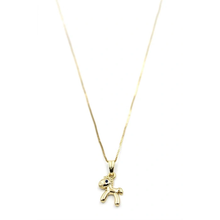 Peluş At Figürü Kolye - Altın