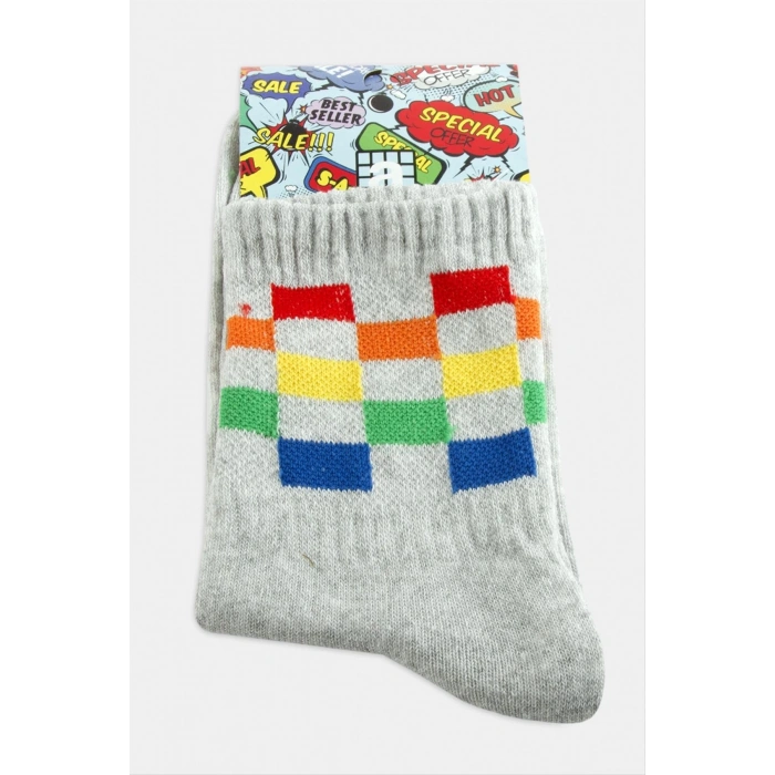 Satranç Desenli Kolej Çorap 8*28