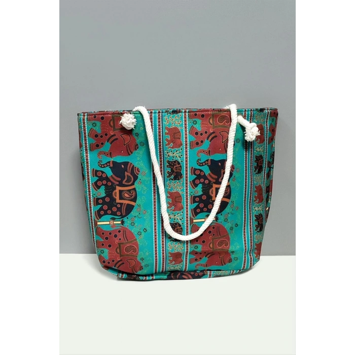 Satürn Desenli Plaj Çantası