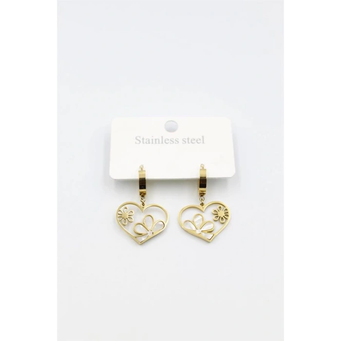 Sedef Çiçek Küpe - Altın