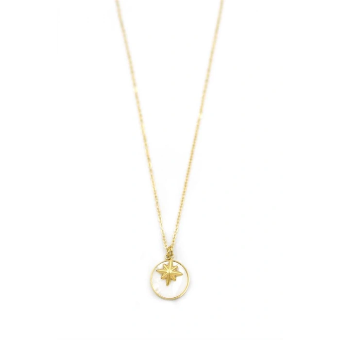 Sedef Kutup Yıldızı Kolye - Altın