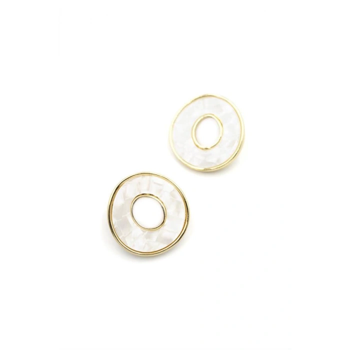 Sedef Taşlı Küpe - Altın