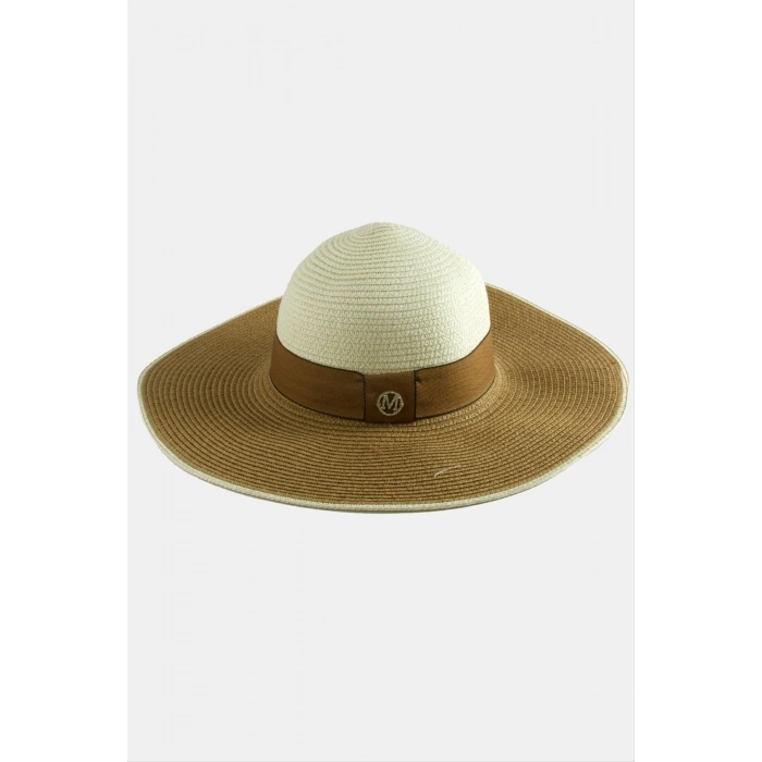 Şeritli Hasır Şapka