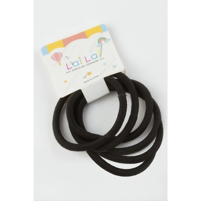 Siyah Renkli Lastikli Toka 6 Adet