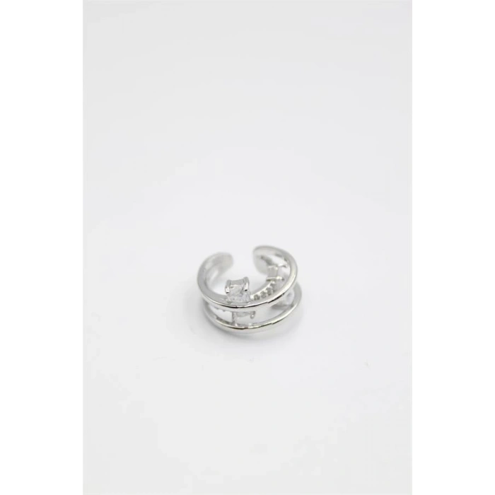 Taşlı Kıkırdak Küpe - Gümüş