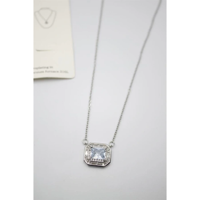 Taşlı Kolye - Gümüş