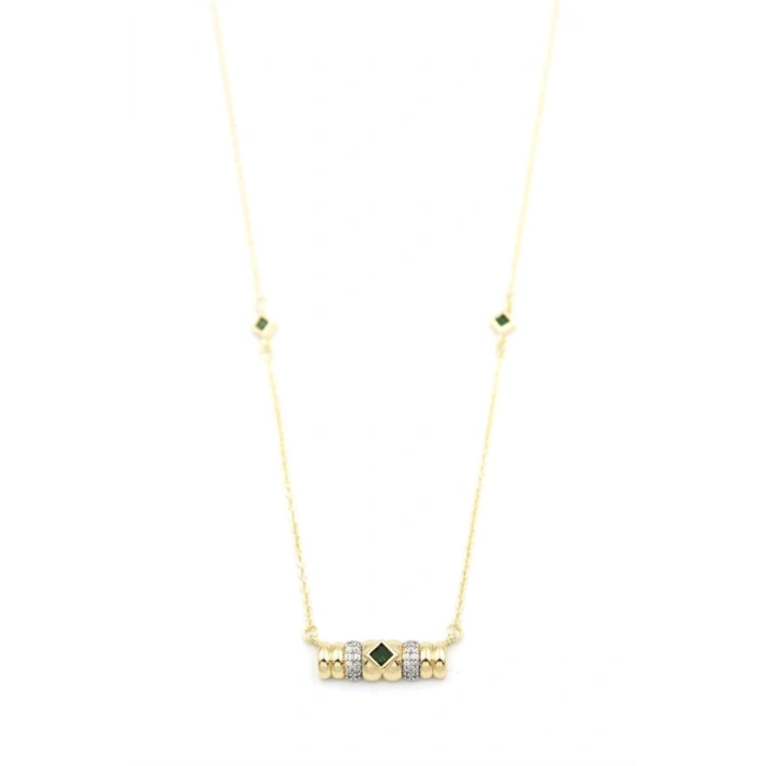 Taşlı Kolye - Yeşil