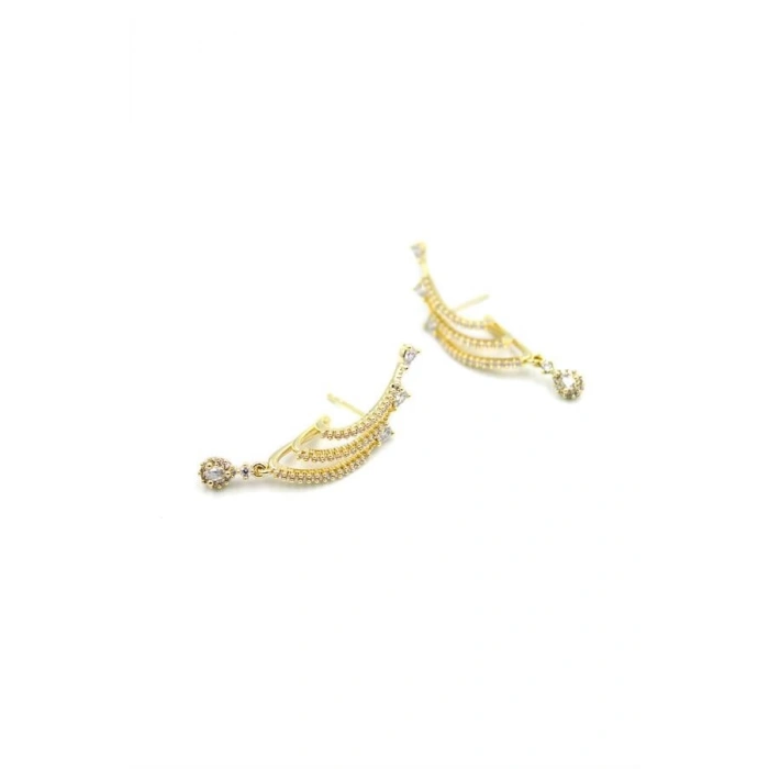 Taşlı Küpe - 14K Altın