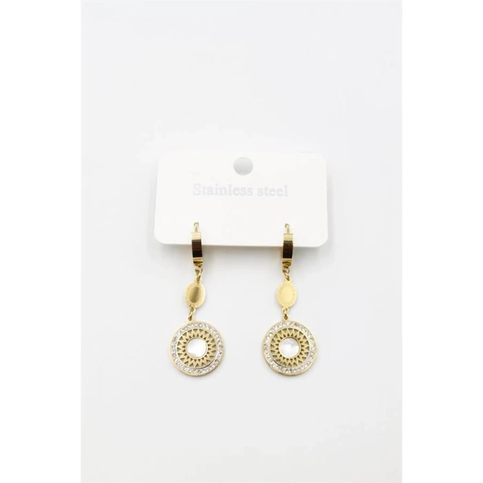 Taşlı Küpe - Altın