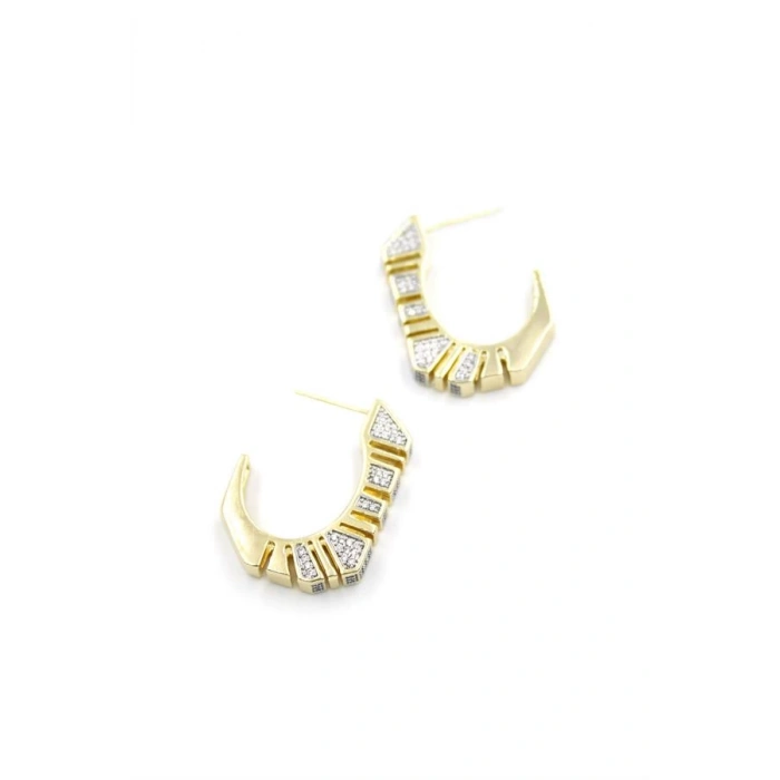 Taşlı Küpe - Altın