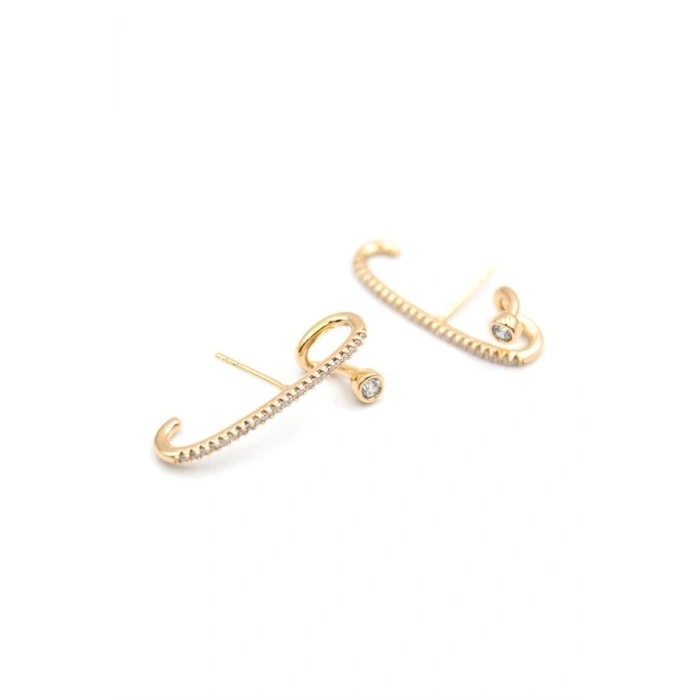 Taşlı Küpe - Altın