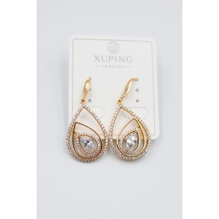 Taşlı Küpe - Altın