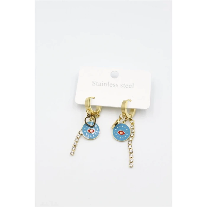 Taşlı Küpe - Altın