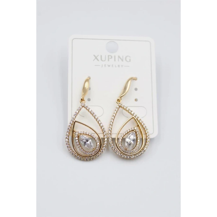 Taşlı Küpe - Altın