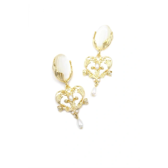 Taşlı Küpe - Altın