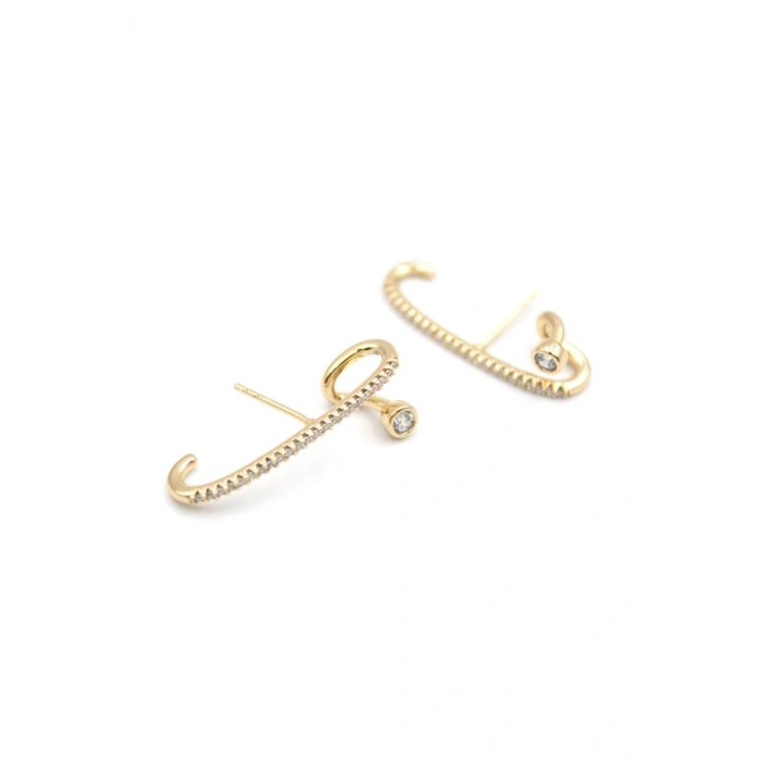 Taşlı Küpe - Altın