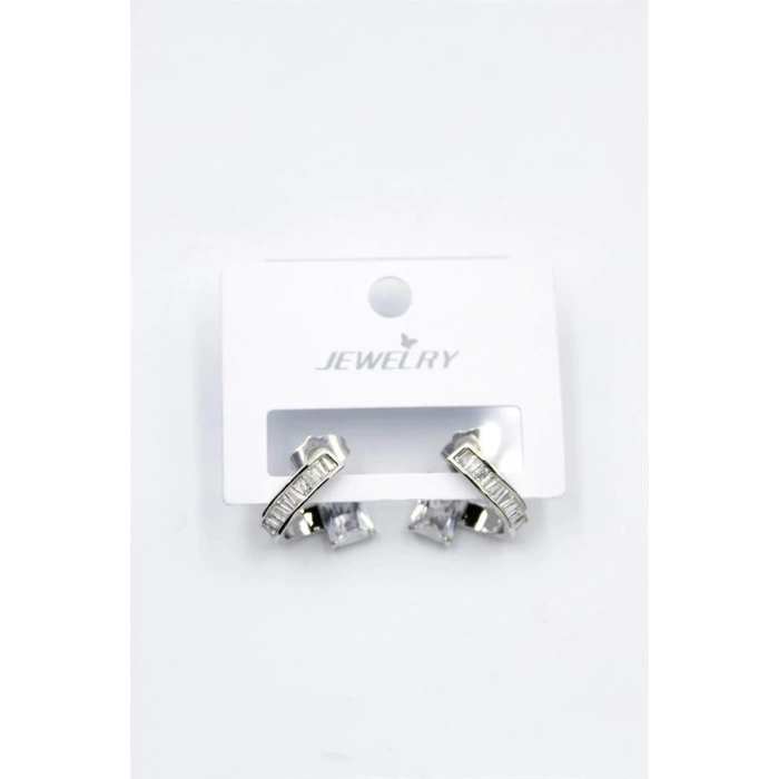 Taşlı Küpe - Gümüş