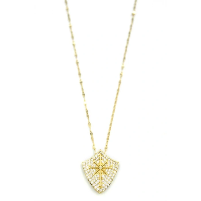 Taşlı Kutup Yıldızı Kolye - Altın