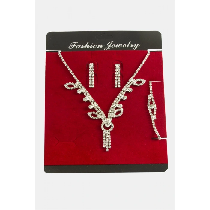 Taşlı Lüks Suyolu Set Kolye