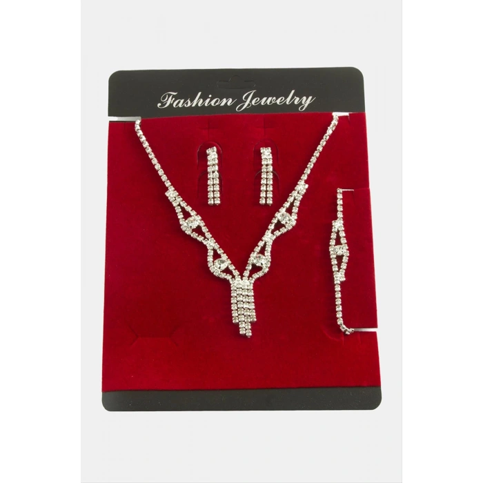 Taşlı Lüks Suyolu Set Kolye